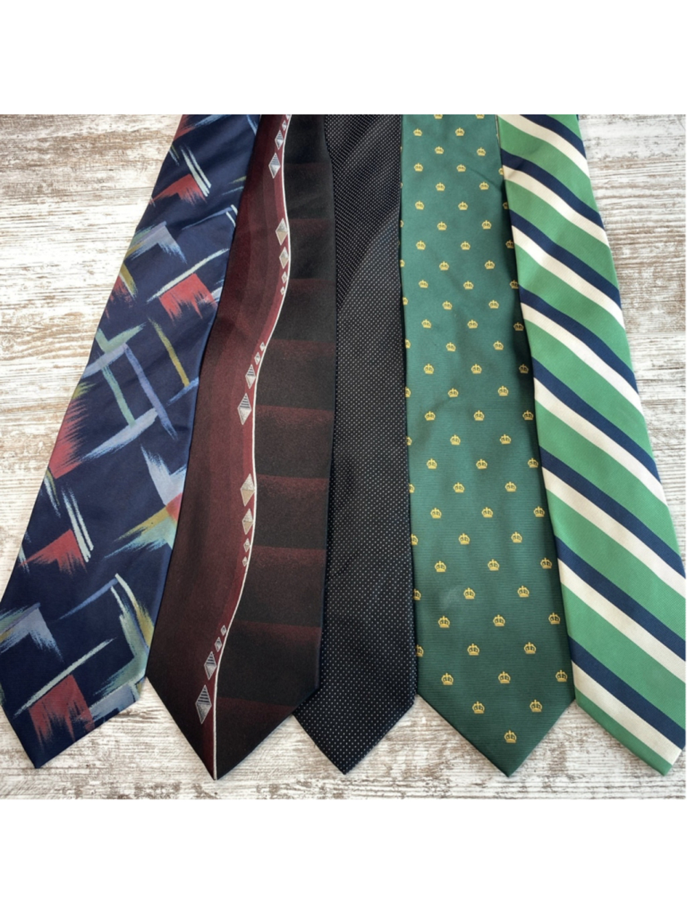 Assorted Vintage Silk Tie Lot of 5 Mens Neckties Repair Reuse DIY Crafts